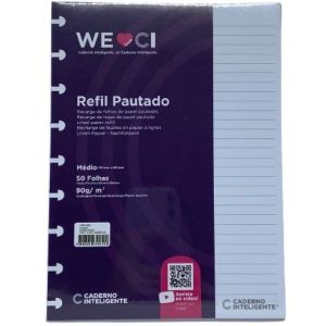 Refil Caderno Inteligente Pautado Médio 90gm 50 FOLHAS