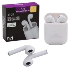 FONE DE OUVIDO BLUETOOTH 5.0 PODS BRANCO MAKETECH