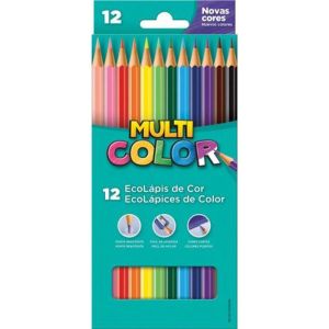 LÁPIS DE COR 12 CORES MULTICOLOR 