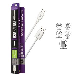 CABO USB ANDROID BRANCO 1MT MAKETECK