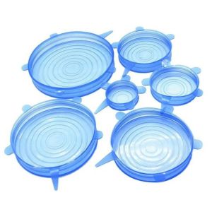 KIT DE TAMPAS DE SILICONE 6 PEÇAS AZUL WINCY 