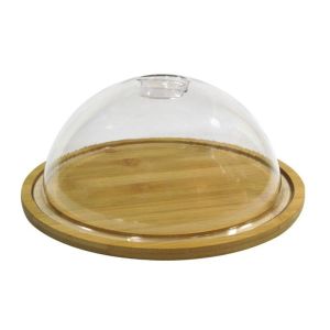 BOLEIRA COM CÚPULA REDONDA BAMBU 24CM X 10CM WINCY