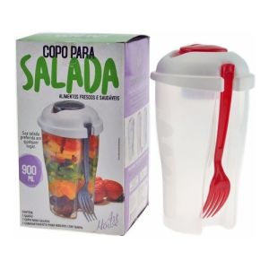 COPO PARA SALADA 900ML COM GARFO ART HOUSE