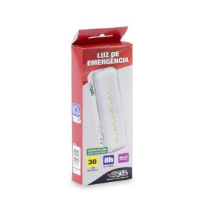 LUZ DE EMERGÊNCIA 30 LEDS BIVOLT FORCE LINE
