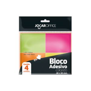 Bloco Adesivo Jocar Colorido 38mm x 50mm