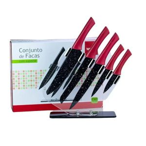 CONJUNTO DE FACAS COM SUPORTE 06 PEÇAS 