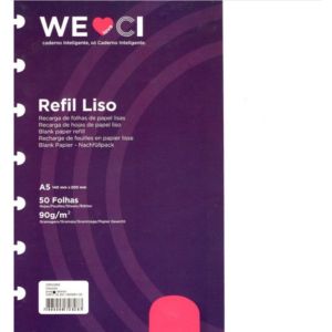 Refil Caderno Inteligente Liso Grande 90gm 50 FOLHAS