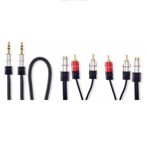 CABO AUDIO NYLON 35MM + 2 ADAPTADORES 2 RCA M X 35MM MULTILASER WI286 