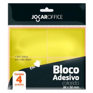 Bloco Adesivo Jocar Amarelo 38cm x 50cm 