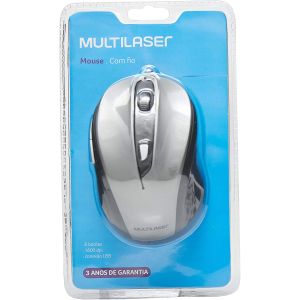 MOUSE COMFORT 6 BOTÕES USB CINZA/ PRETO MULTILASER MO242
