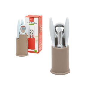 KIT DE UTENSÍLIOS COM SUPORTE 5 PEÇAS WINCY 